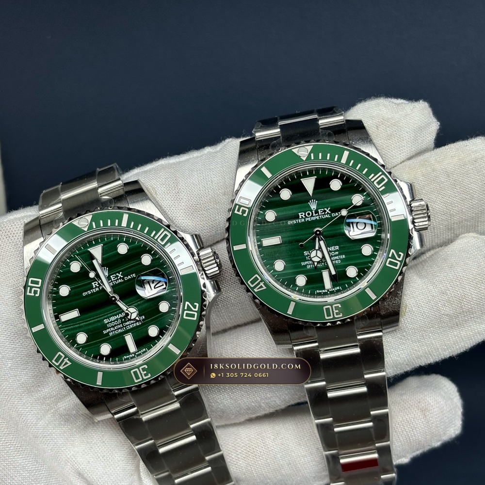 Rolex Submariner Date 40mm Custom Malachite Stone Dial Reference 116610LV — Salon Edition angle 2