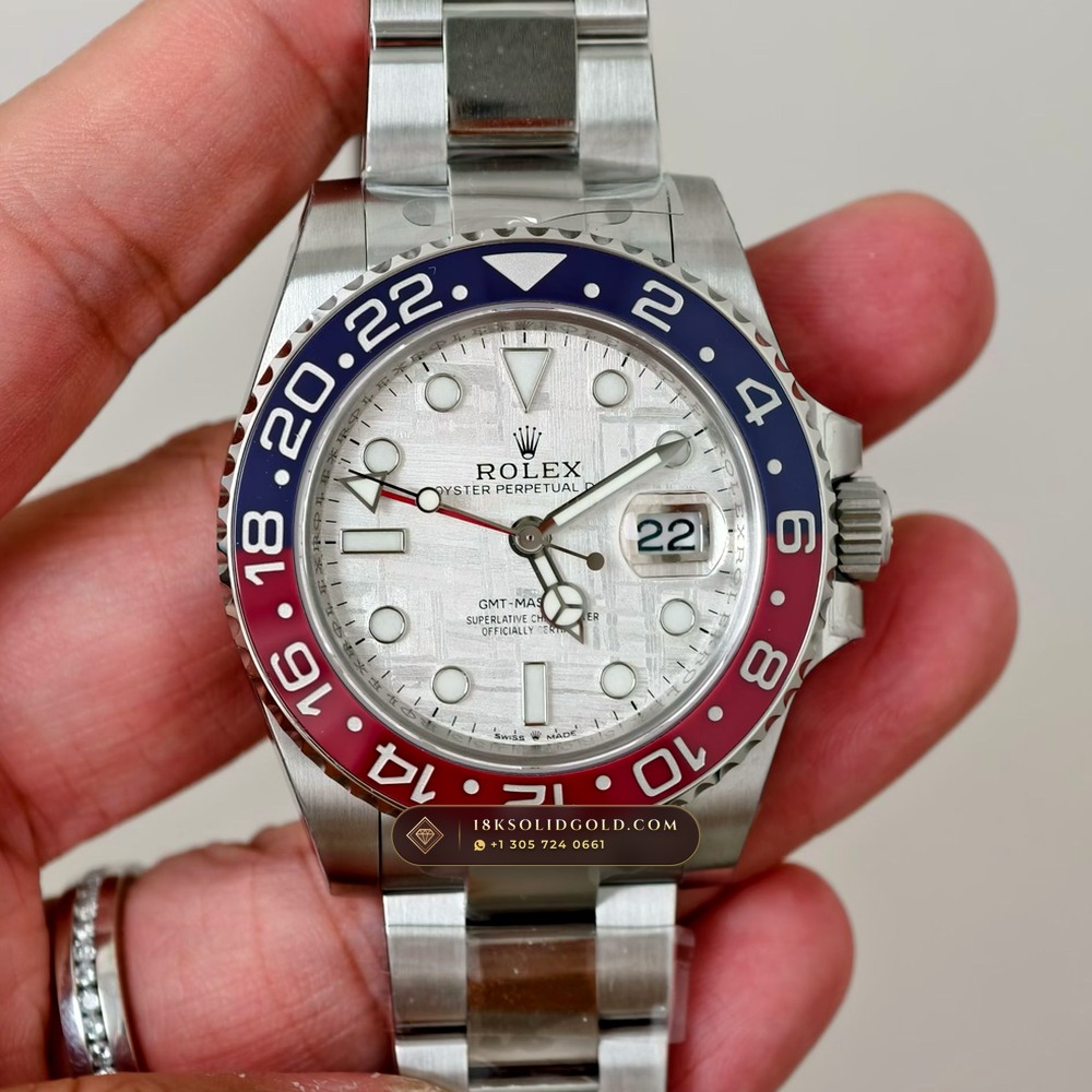 Rolex GMT-Master II Pepsi Gibeon Meteorite Dial 18K White Gold Reference 126719BLRO — Hallmarked Edition