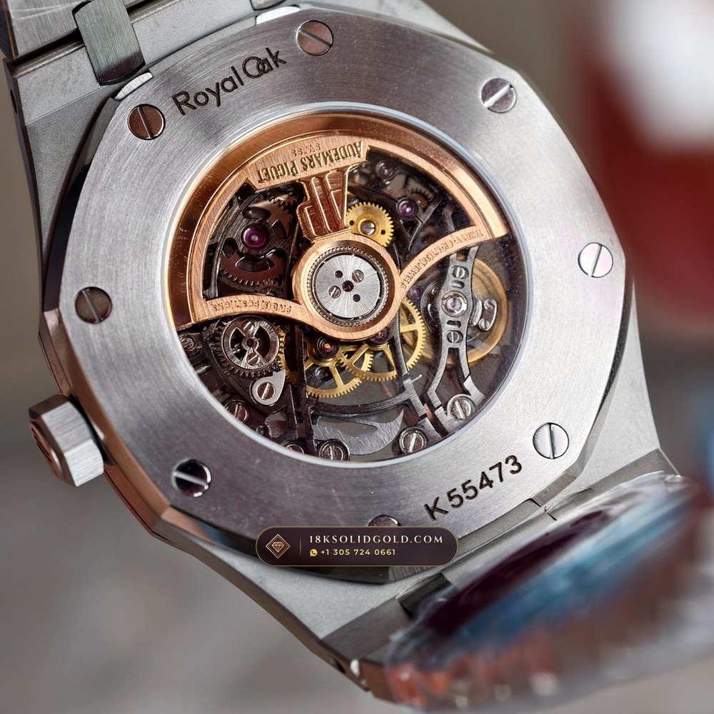 Audemars Piguet Royal Oak Double Balance Wheel Openworked 41mm 5-Axis CNC Case Reference 15407ST.OO.1220ST.01 — Salon Edition — Studio Gallery Plate VIII in 904L Stainless Steel Custom Architecture (162.0g Verified Mass, Audemars Piguet Cal. 3132 Dual-Balance Openworked)