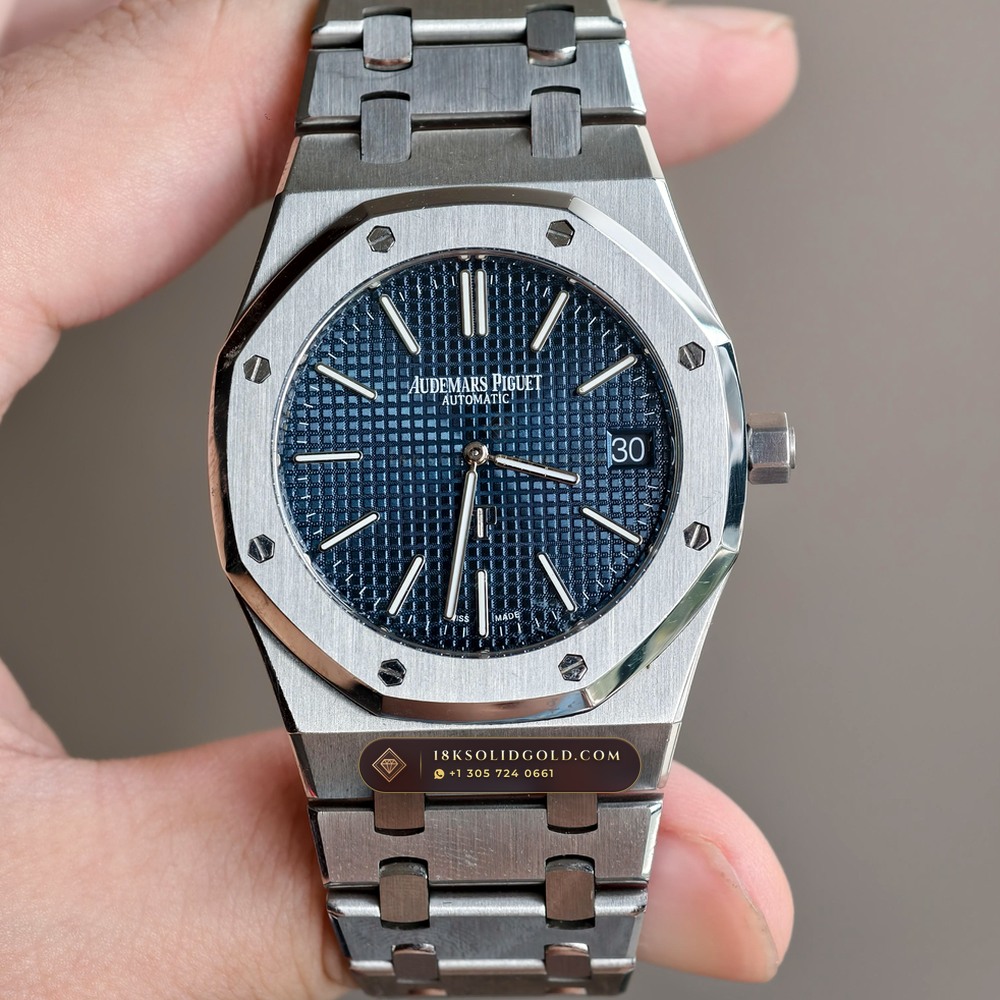 Audemars Piguet Royal Oak Jumbo Extra-Thin 39mm Custom Tapestry Dial 5-Axis CNC Case Reference 15202ST.OO.1240ST.01 — Salon Edition