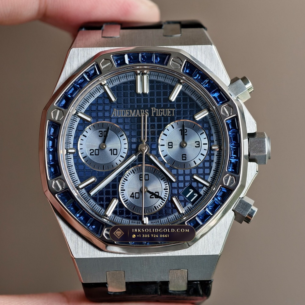 Audemars Piguet Royal Oak Selfwinding Chronograph 41mm Diamond-Set Bezel 18K White Gold Reference 26240BC.SS.1320BC.01 — Hallmarked Edition