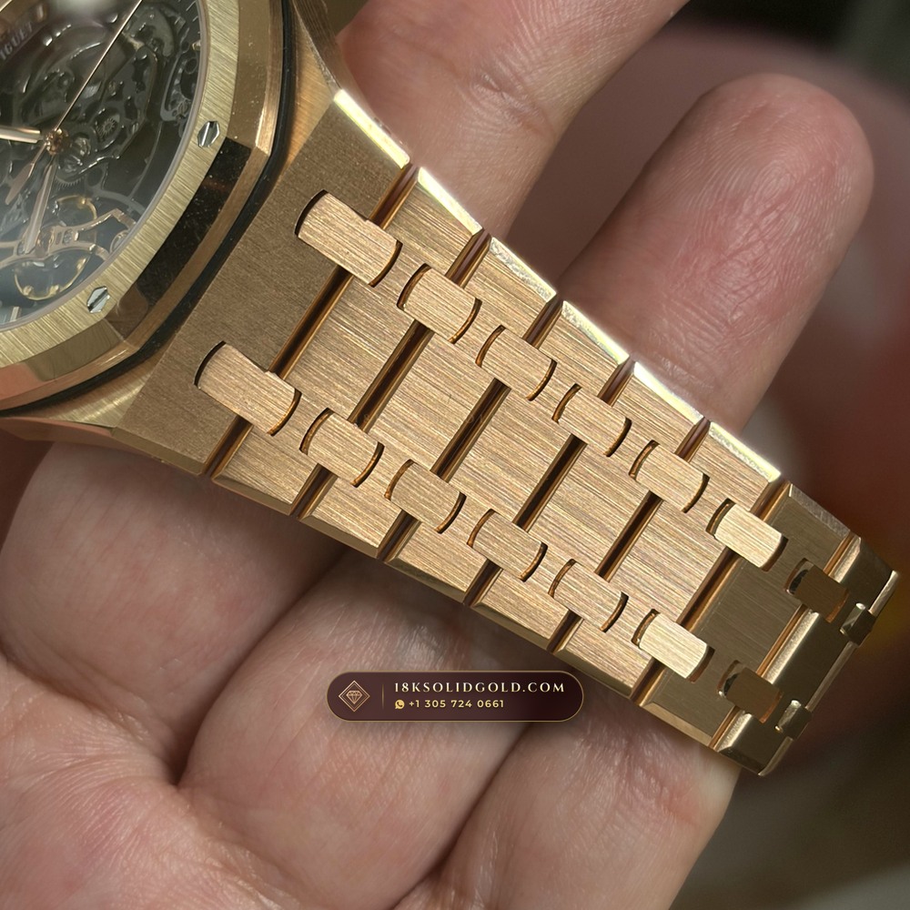 Audemars Piguet Royal Oak Double Balance Wheel Openworked 41mm 18K Rose Gold Reference 15407OR.OO.1220OR.01 — Hallmarked Edition — Studio Gallery Plate VIII in 18K Rose Gold Au750 (224.8g Verified Mass, Audemars Piguet Cal. 3132 Dual-Balance Openworked)