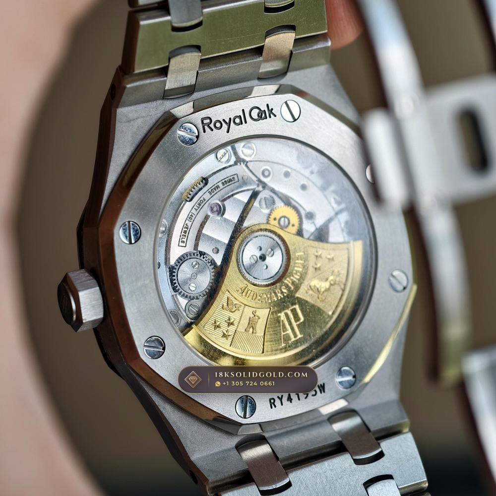 Audemars Piguet Royal Oak Selfwinding 37mm Sunburst Rhodium / Slate Grey Dial Reference 15450ST — Salon Edition — Studio Gallery Plate VII in 904L Stainless Steel Custom Architecture (132.2g Verified Mass, Audemars Piguet Cal. 3120 / Cal. 5900)