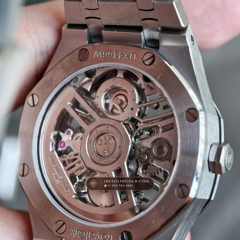 Audemars Piguet Royal Oak Selfwinding Flying Tourbillon 41mm Architectural Skeletonized Openworked Dial Reference 26735ST.OO.1320ST.02 — Salon Edition — Studio Gallery Plate VII in 904L Stainless Steel Custom Architecture (159.4g Verified Mass, Audemars Piguet Cal. 2950 Flying Tourbillon)