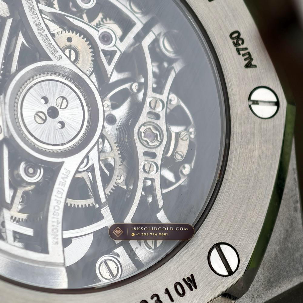 Audemars Piguet Royal Oak Double Balance Wheel Openworked 37mm 18K White Gold Reference 15467BC.OO.1256BC.01 — Hallmarked Edition — Studio Gallery Plate XIV in 18K White Gold Au750 (184.3g Verified Mass, Audemars Piguet Cal. 3132 Dual-Balance Openworked)