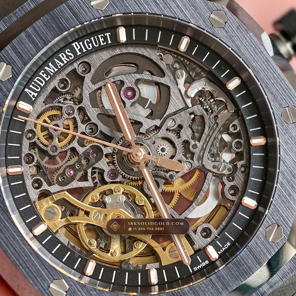 Audemars Piguet Royal Oak Double Balance Wheel Openworked 41mm Reference 15416CE.OO.1225CE.01 — Salon Edition — Studio Gallery Plate VII in High-Tech Ceramic & Titanium (135.4g Verified Mass, Audemars Piguet Cal. 3132 Dual-Balance Openworked)
