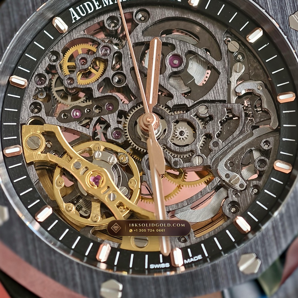 Audemars Piguet Royal Oak Double Balance Wheel Openworked 41mm Reference 15416CE.OO.1225CE.01 — Salon Edition — Studio Gallery Plate VIII in High-Tech Ceramic & Titanium (135.4g Verified Mass, Audemars Piguet Cal. 3132 Dual-Balance Openworked)