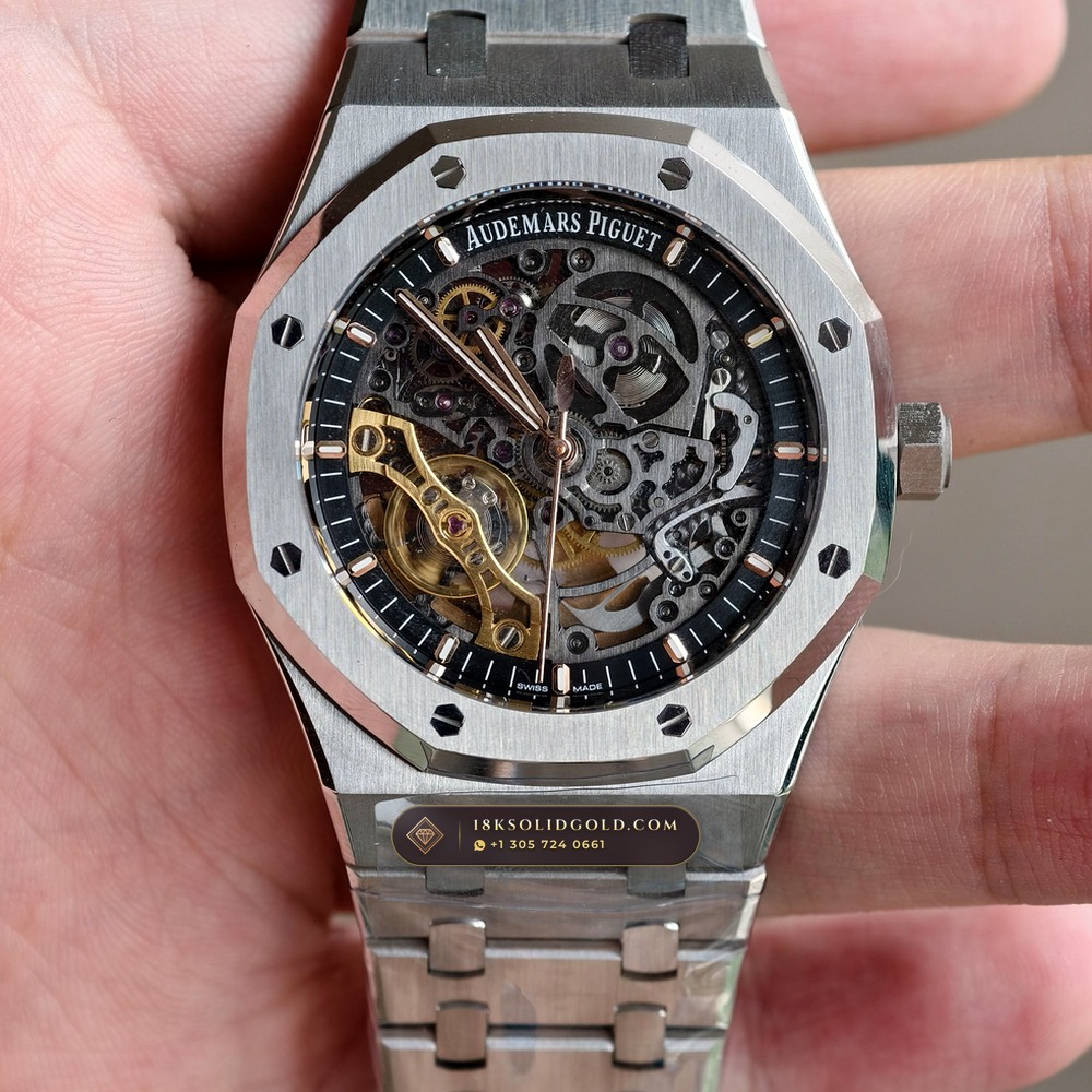 Audemars Piguet Royal Oak Double Balance Wheel Openworked 41mm Free-Sprung Calibre 5-Axis CNC Case Reference 15407ST.OO.1220ST.01 — Salon Edition