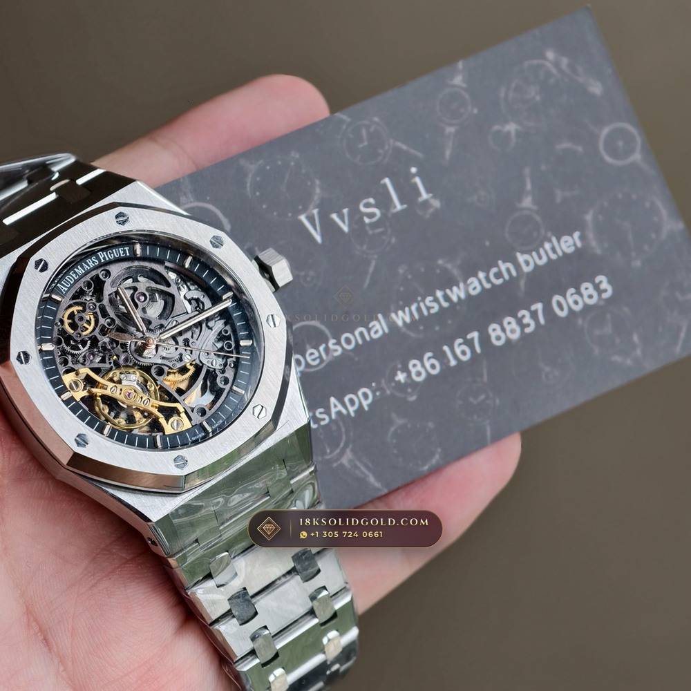 Audemars Piguet Royal Oak Double Balance Wheel Openworked 41mm Free-Sprung Calibre 5-Axis CNC Case Reference 15407ST.OO.1220ST.01 — Salon Edition — Studio Gallery Plate IX in 904L Stainless Steel Custom Architecture (162.1g Verified Mass, Audemars Piguet Cal. 3132 Dual-Balance Openworked)