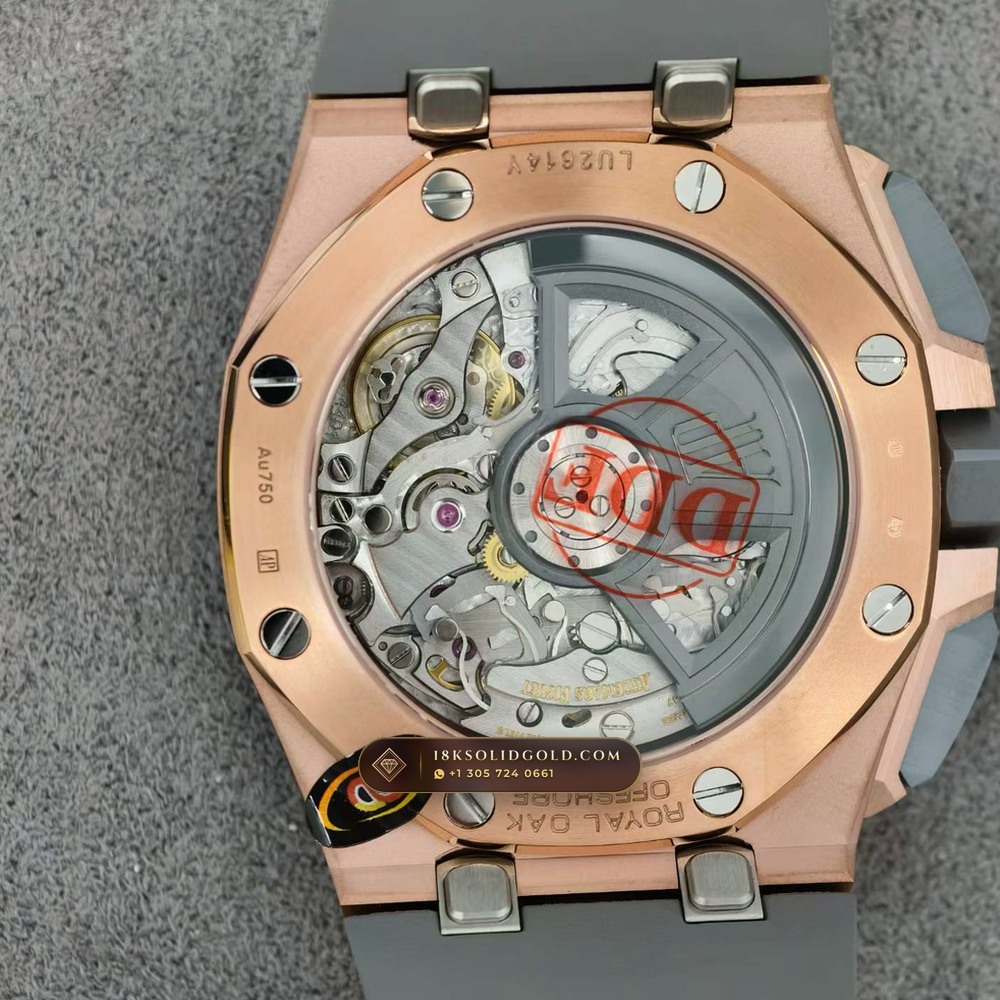 Audemars Piguet Royal Oak Offshore Selfwinding Chronograph 43mm 18K Rose Gold Reference 26420OI.OO.A015VE.01 — Hallmarked Edition — Studio Gallery Plate VII in 18K Rose Gold Au750 (184.3g Verified Mass, Audemars Piguet Cal. 4401 Flyback Chronograph)