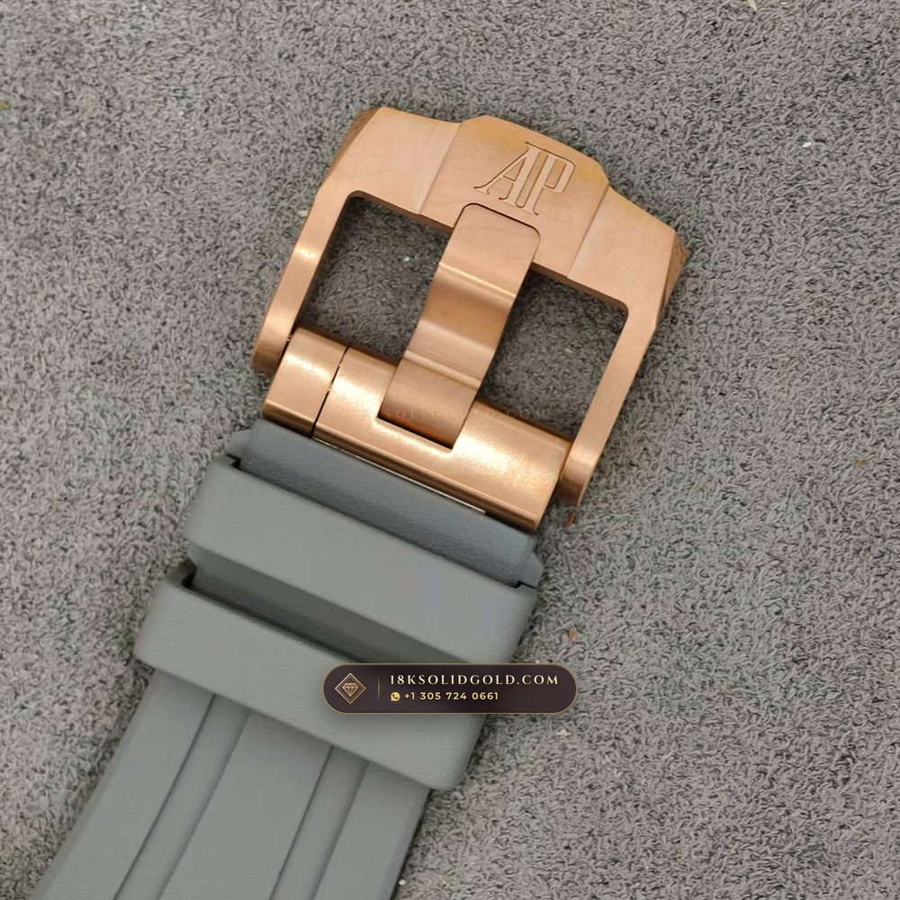 Audemars Piguet Royal Oak Offshore Selfwinding Chronograph 43mm 18K Rose Gold Reference 26420OI.OO.A015VE.01 — Hallmarked Edition — Studio Gallery Plate VIII in 18K Rose Gold Au750 (184.3g Verified Mass, Audemars Piguet Cal. 4401 Flyback Chronograph)