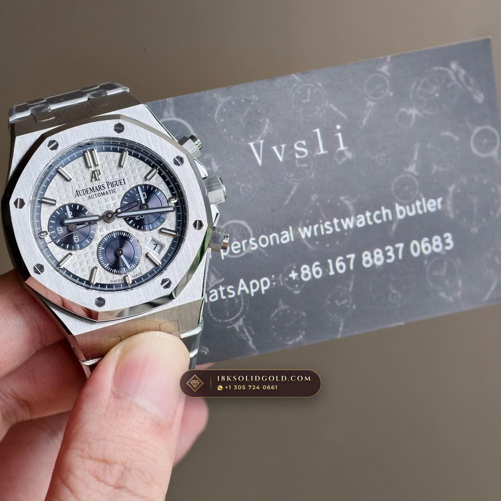 Audemars Piguet Royal Oak Selfwinding Chronograph 38mm Reference 26315ST — Salon Edition — Studio Gallery Plate VIII in 904L Stainless Steel Custom Architecture (146.2g Verified Mass, Audemars Piguet Cal. 2385 Column-Wheel Chronograph)