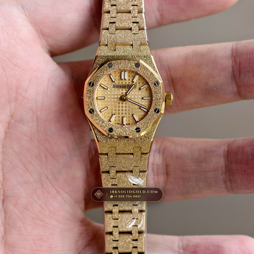 Audemars Piguet Royal Oak Mini Frosted Gold 23mm 18K Yellow Gold Reference 67630BA.GG.1312BA.01 — Hallmarked Edition