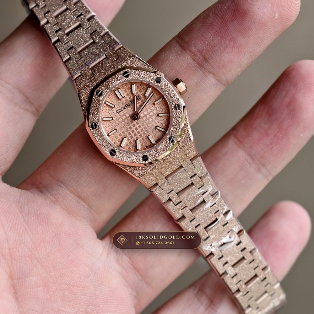 Audemars Piguet Royal Oak Mini Frosted Gold 23mm 18K Rose Gold Reference 67630OR.GG.1312OR.01 — Hallmarked Edition angle 2