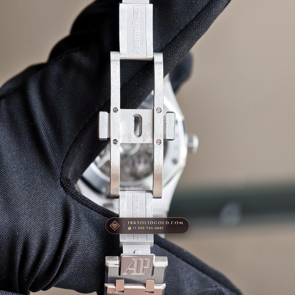 Audemars Piguet Royal Oak Double Balance Wheel Openworked 37mm 18K White Gold 5-Axis CNC Case Reference 15467BC.OO.1256BC.01 — Hallmarked Edition — Studio Gallery Plate VII in 18K White Gold Au750 (184.4g Verified Mass, Audemars Piguet Cal. 3132 Dual-Balance Openworked)
