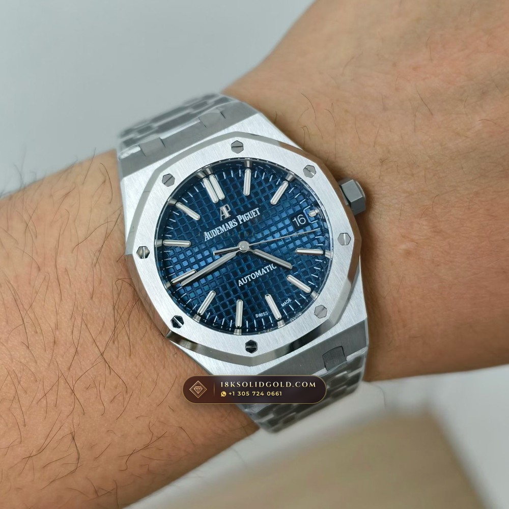 Audemars Piguet Royal Oak Selfwinding 37mm Custom Tapestry Dial Deep Crystal Optics Reference 15450ST — Salon Edition — Studio Gallery Plate VIII in 904L Stainless Steel Custom Architecture (132.6g Verified Mass, Audemars Piguet Cal. 3120 / Cal. 5900)