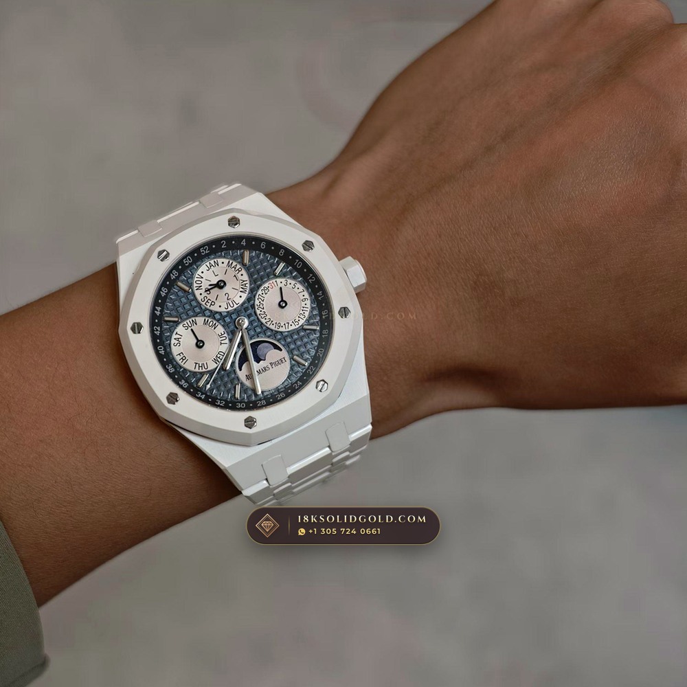 Audemars Piguet Royal Oak Perpetual Calendar 41mm Reference 26579CB.00.1225CB.01 — Salon Edition — Studio Gallery Plate IX in 904L Stainless Steel Custom Architecture (137.7g Verified Mass, Audemars Piguet Cal. 5134 Ultra-Thin Perpetual)