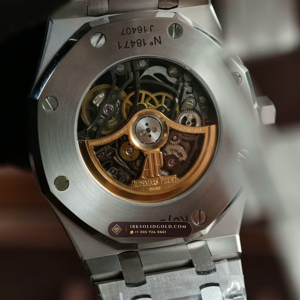 Audemars Piguet Royal Oak Double Balance Wheel Openworked 41mm Chronometer Regulated Spec Reference 15407ST.OO.1220ST.01 — Salon Edition — Studio Gallery Plate VIII in 904L Stainless Steel Custom Architecture (161.8g Verified Mass, Audemars Piguet Cal. 3132 Dual-Balance Openworked)
