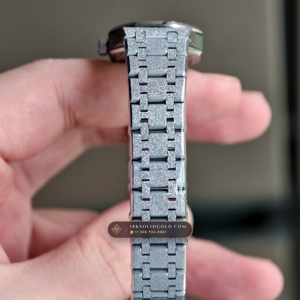 Audemars Piguet Royal Oak Mini Frosted Gold 23mm 18K White Gold Reference 67630BC.GG.1312BC.01 — Hallmarked Edition angle 3