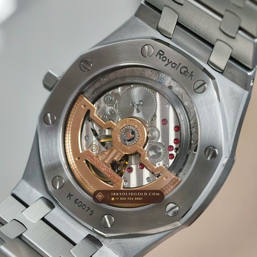 Audemars Piguet Royal Oak Jumbo Extra-Thin 39mm Custom Tapestry Dial 22K Gold Rotor Reference 15202ST — Salon Edition — Studio Gallery Plate VII in 904L Stainless Steel Custom Architecture (103.2g Verified Mass, Audemars Piguet Cal. 2121 Ultra-Thin)