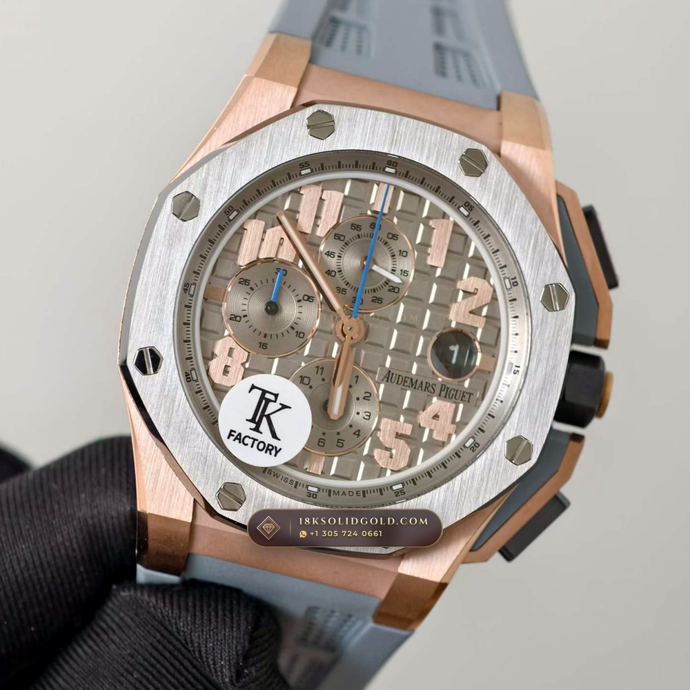 Audemars Piguet Royal Oak Offshore Selfwinding Chronograph 43mm 18K Rose Gold Reference 26210OI.OO.A109CR.01 — Hallmarked Edition angle 3