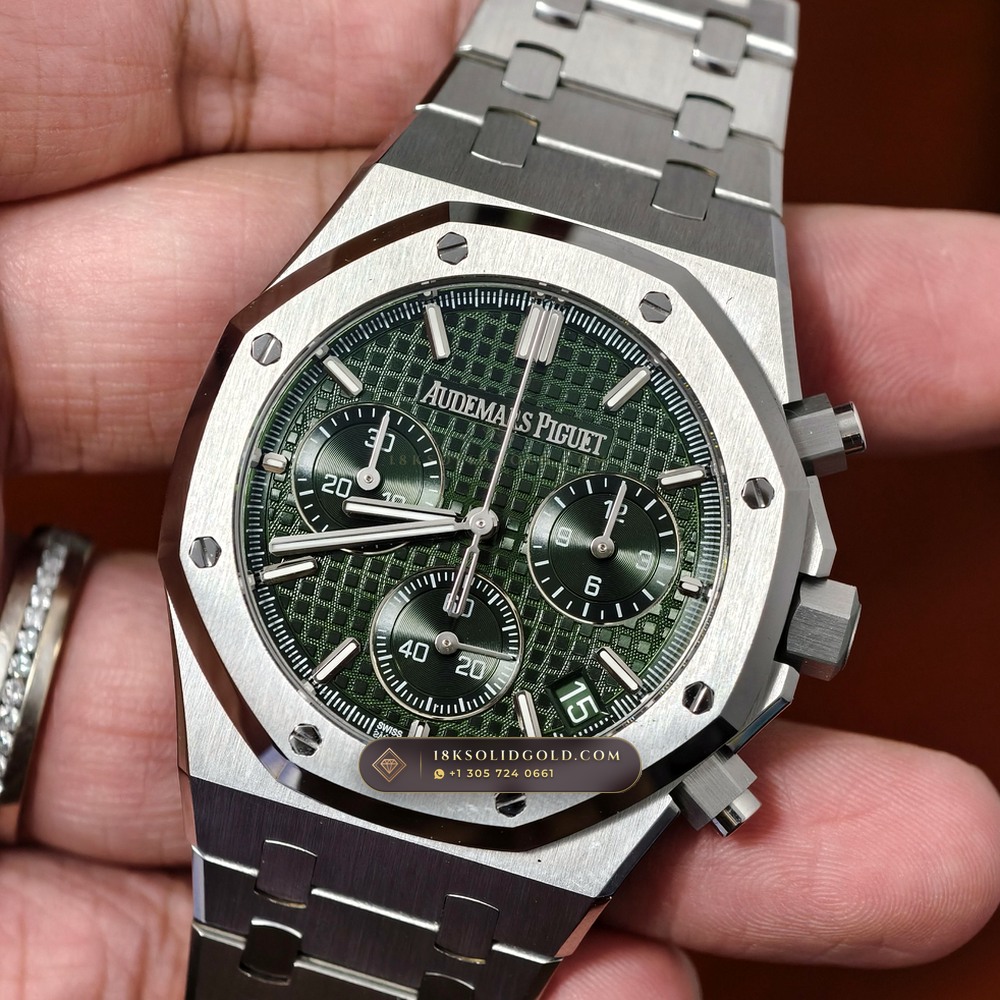 Audemars Piguet Royal Oak Selfwinding Chronograph 41mm Custom Tapestry Dial Deep Crystal Optics Reference 26240ST.OO.1320ST.08 — Salon Edition angle 2
