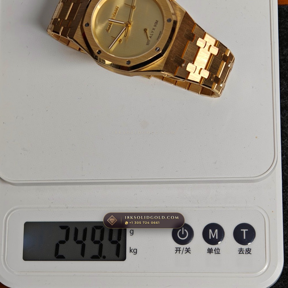 Audemars Piguet Royal Oak Selfwinding Chronograph 41mm 18K Yellow Gold Reference 26240BA.OO.1320BA.01 — Hallmarked Edition — Studio Gallery Plate IX in 18K Yellow Gold Au750 (246.0g Verified Mass, Audemars Piguet Cal. 4401 Flyback Chronograph)