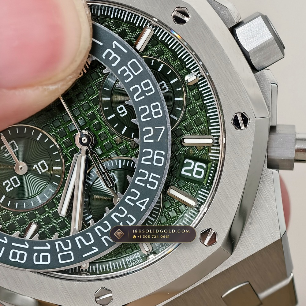 Audemars Piguet Royal Oak Selfwinding Chronograph 41mm Hand-Chamfered Bevel Spec Reference 26240ST — Salon Edition angle 3