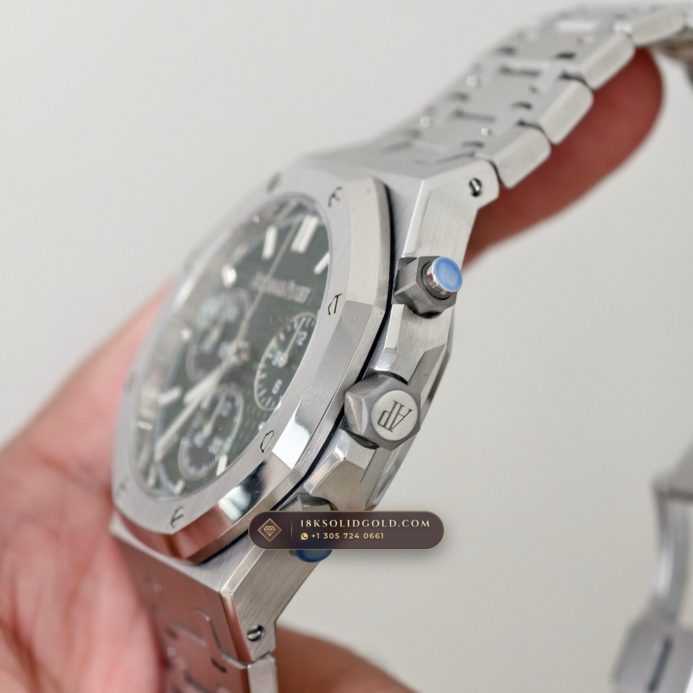 Audemars Piguet Royal Oak Selfwinding Chronograph 41mm Hand-Chamfered Bevel Spec Reference 26240ST — Salon Edition — Studio Gallery Plate IX in 904L Stainless Steel Custom Architecture (180.3g Verified Mass, Audemars Piguet Cal. 4401 Flyback Chronograph)