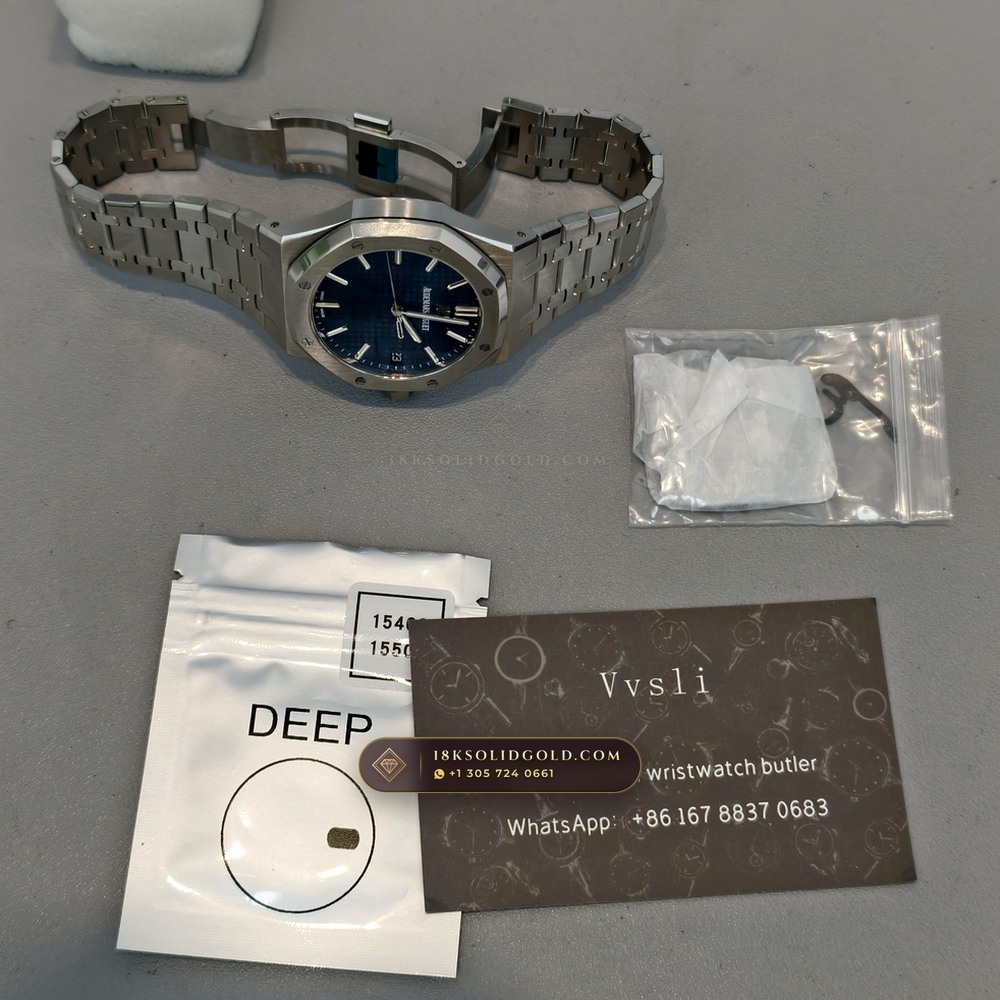 Audemars Piguet Royal Oak Selfwinding 41mm Custom Tapestry Dial Free-Sprung Calibre Reference 15500ST — Salon Edition — Studio Angle 16 in 904L Stainless Steel Custom Architecture (166.4g Verified Mass, Audemars Piguet Cal. 4302 - 70h Power Reserve)