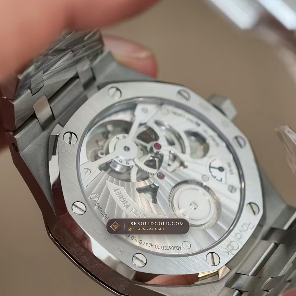 Audemars Piguet Royal Oak Selfwinding Flying Tourbillon 41mm Tiffany Blue Dial Reference 26735ST.OO.1320ST.02 — Salon Edition — Studio Gallery Plate VII in 904L Stainless Steel Custom Architecture (159.5g Verified Mass, Audemars Piguet Cal. 2950 Flying Tourbillon)