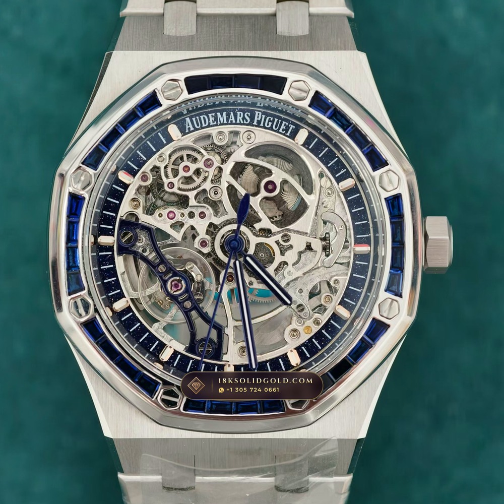 Audemars Piguet Royal Oak Double Balance Wheel Openworked 41mm Diamond-Set Bezel 18K White Gold Reference 15412BC.SS.1220BC.02 — Hallmarked Edition angle 3