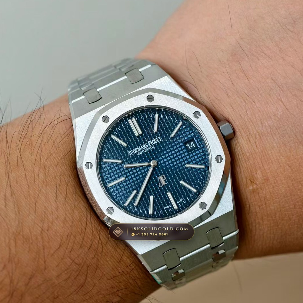 Audemars Piguet Royal Oak Jumbo Extra-Thin 39mm Hand-Chamfered Bevel Spec Reference 15202ST — Salon Edition — Studio Gallery Plate VIII in 904L Stainless Steel Custom Architecture (103.7g Verified Mass, Audemars Piguet Cal. 2121 Ultra-Thin)