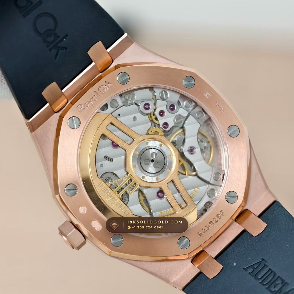 Audemars Piguet Royal Oak Selfwinding 41mm 18K Rose Gold Custom Tapestry Dial Deep Crystal Optics Reference 15500OR.OO.D002CR.01 — Hallmarked Edition — Studio Gallery Plate VII in 18K Rose Gold Au750 (138.1g Verified Mass, Audemars Piguet Cal. 4302 - 70h Power Reserve)