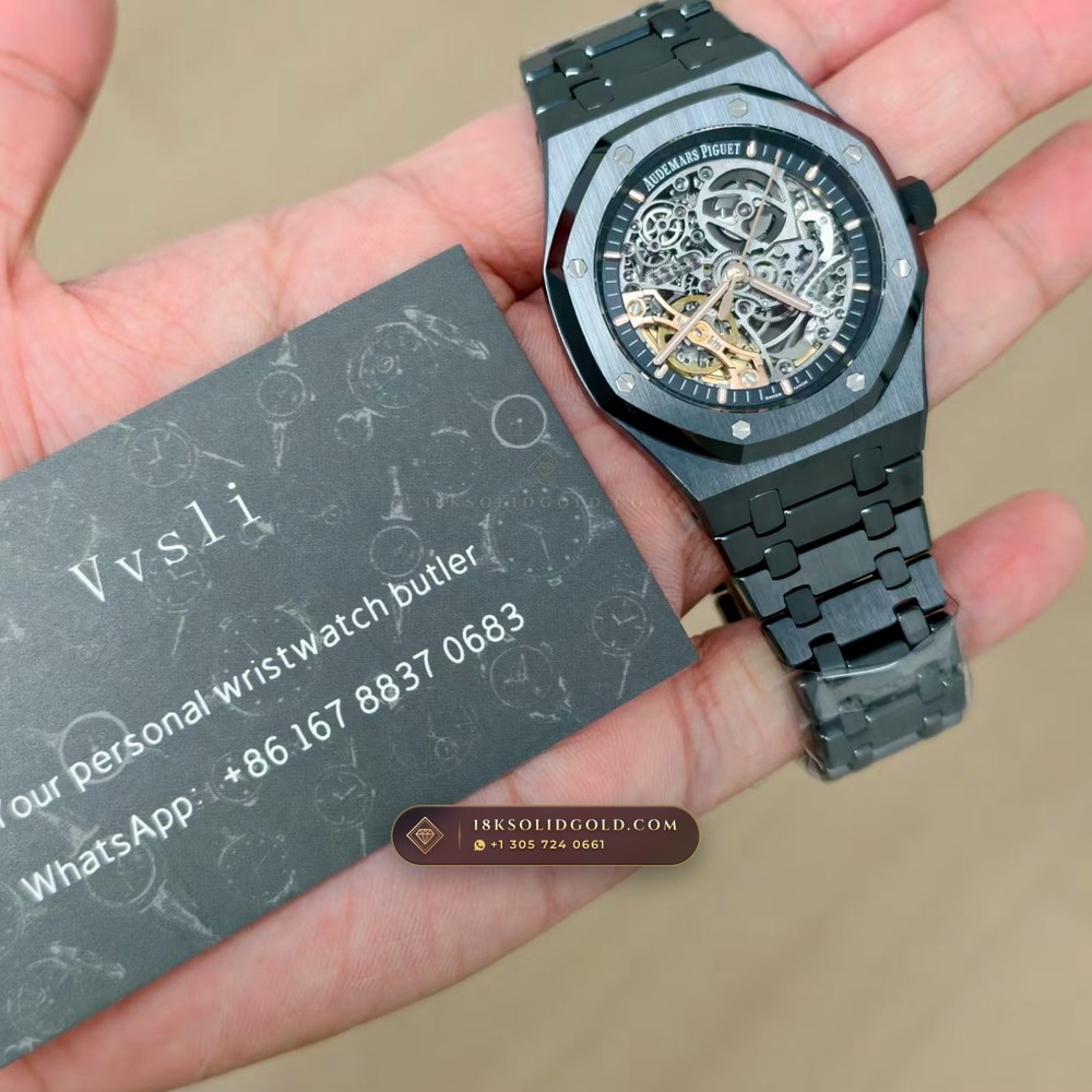 Audemars Piguet Royal Oak Double Balance Wheel Openworked 41mm Reference 15416CE — Salon Edition — Studio Gallery Plate X in High-Tech Ceramic & Titanium (135.4g Verified Mass, Audemars Piguet Cal. 3132 Dual-Balance Openworked)