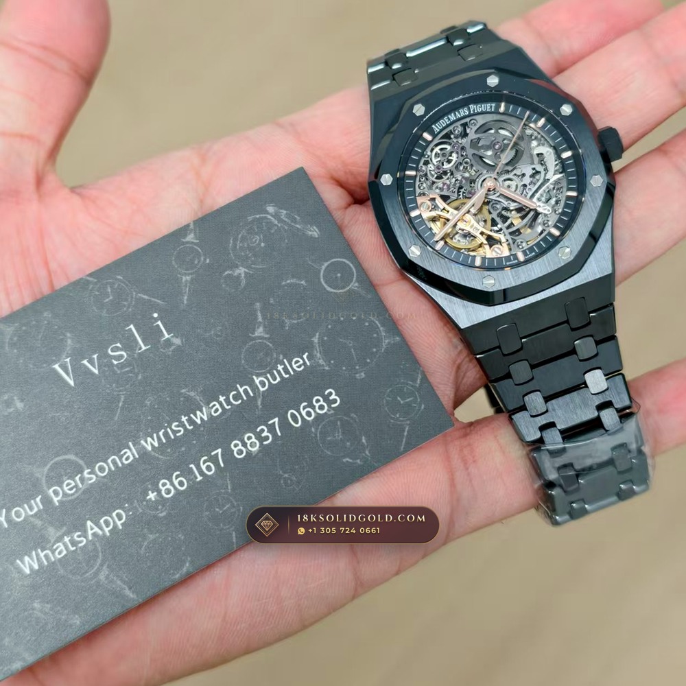 Audemars Piguet Royal Oak Double Balance Wheel Openworked 41mm Reference 15416CE — Salon Edition — Studio Gallery Plate XI in High-Tech Ceramic & Titanium (135.4g Verified Mass, Audemars Piguet Cal. 3132 Dual-Balance Openworked)