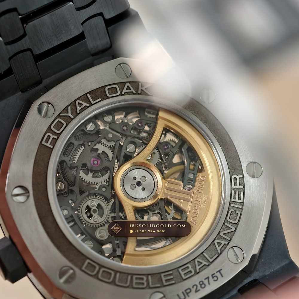 Audemars Piguet Royal Oak Double Balance Wheel Openworked 41mm Reference 15416CE — Salon Edition — Studio Gallery Plate VII in High-Tech Ceramic & Titanium (135.4g Verified Mass, Audemars Piguet Cal. 3132 Dual-Balance Openworked)