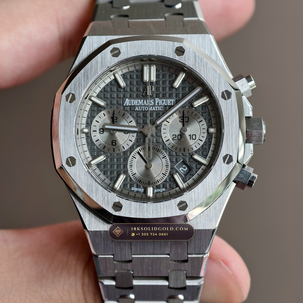 Audemars Piguet Royal Oak Selfwinding Chronograph 38mm Sunburst Rhodium / Slate Grey Dial Reference 26315ST.OO.1256ST.02 — Salon Edition