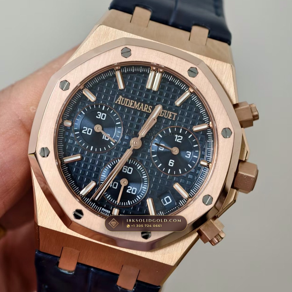 Audemars Piguet Royal Oak Selfwinding Chronograph 41mm 18K Rose Gold Deep Crystal Optics Reference 26240OR — Hallmarked Edition angle 2