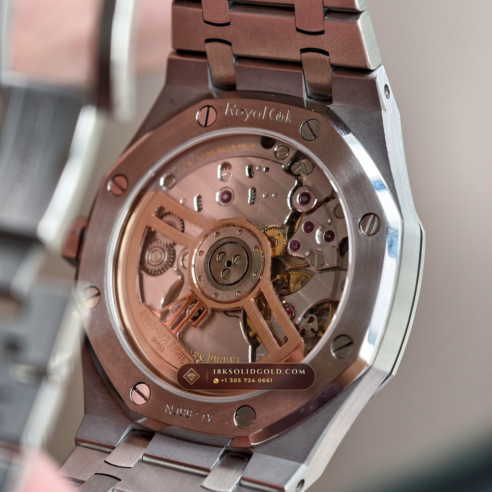 Audemars Piguet Royal Oak Selfwinding 41mm Custom Tapestry Dial 22K Gold Rotor Reference 15510ST — Salon Edition — Studio Gallery Plate VII in 904L Stainless Steel Custom Architecture (166.4g Verified Mass, Audemars Piguet Cal. 4302 - 70h Power Reserve)