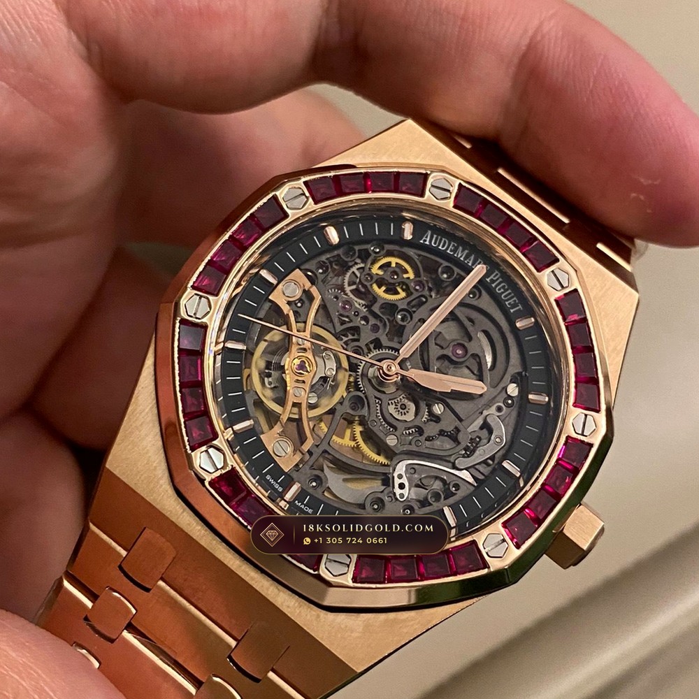 Audemars Piguet Royal Oak Double Balance Wheel Openworked 41mm 18K Rose Gold Reference 15407OR — Hallmarked Edition angle 2
