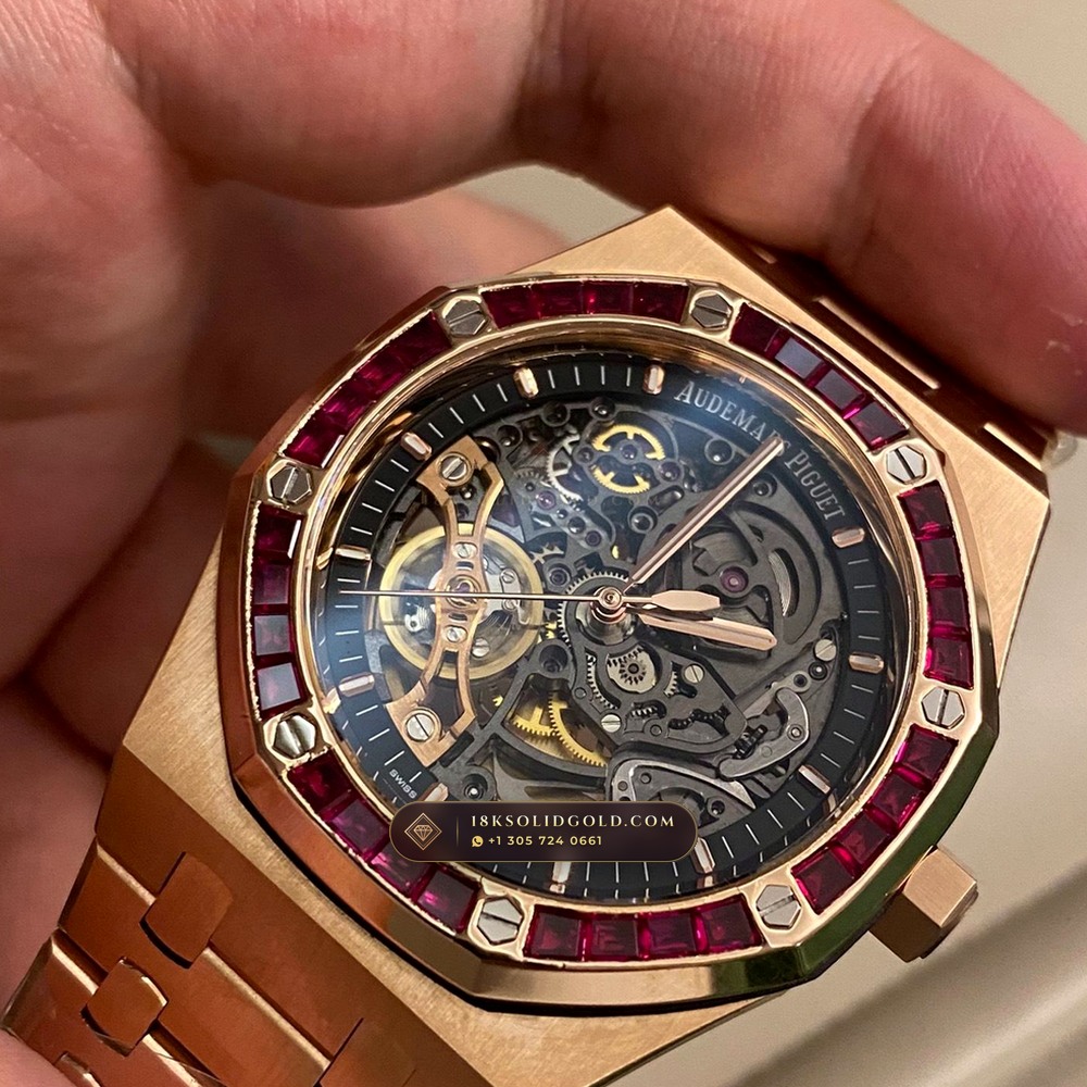Audemars Piguet Royal Oak Double Balance Wheel Openworked 41mm 18K Rose Gold Reference 15407OR — Hallmarked Edition angle 3