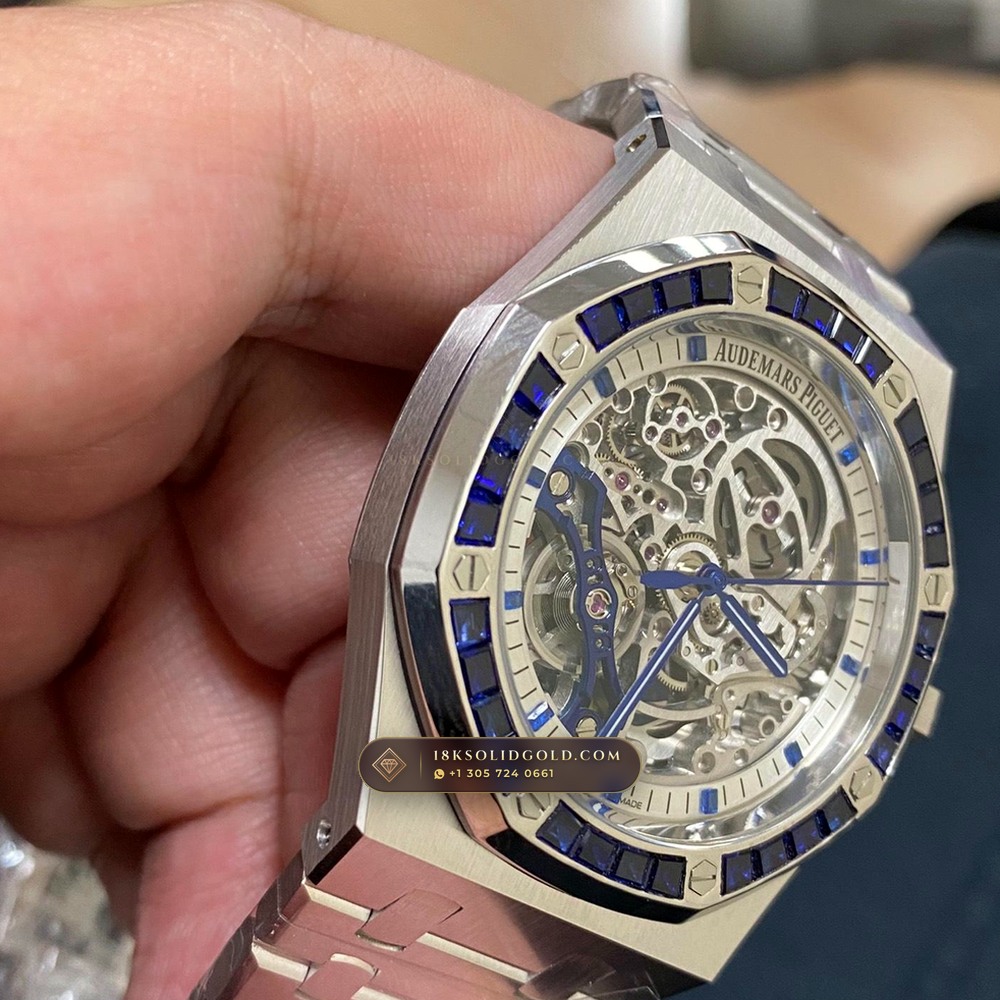 Audemars Piguet Royal Oak Double Balance Wheel Openworked 41mm 18K White Gold Reference 15412BC.SS.1220BC.02 — Hallmarked Edition angle 3
