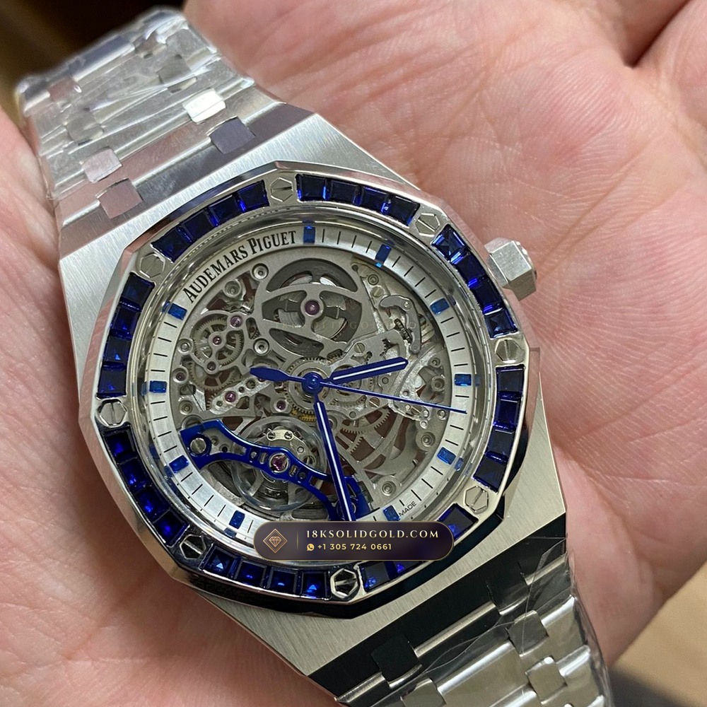 Audemars Piguet Royal Oak Double Balance Wheel Openworked 41mm 18K White Gold Reference 15412BC.SS.1220BC.02 — Hallmarked Edition — Studio Gallery Plate VII in 18K White Gold Au750 (224.6g Verified Mass, Audemars Piguet Cal. 3132 Dual-Balance Openworked)