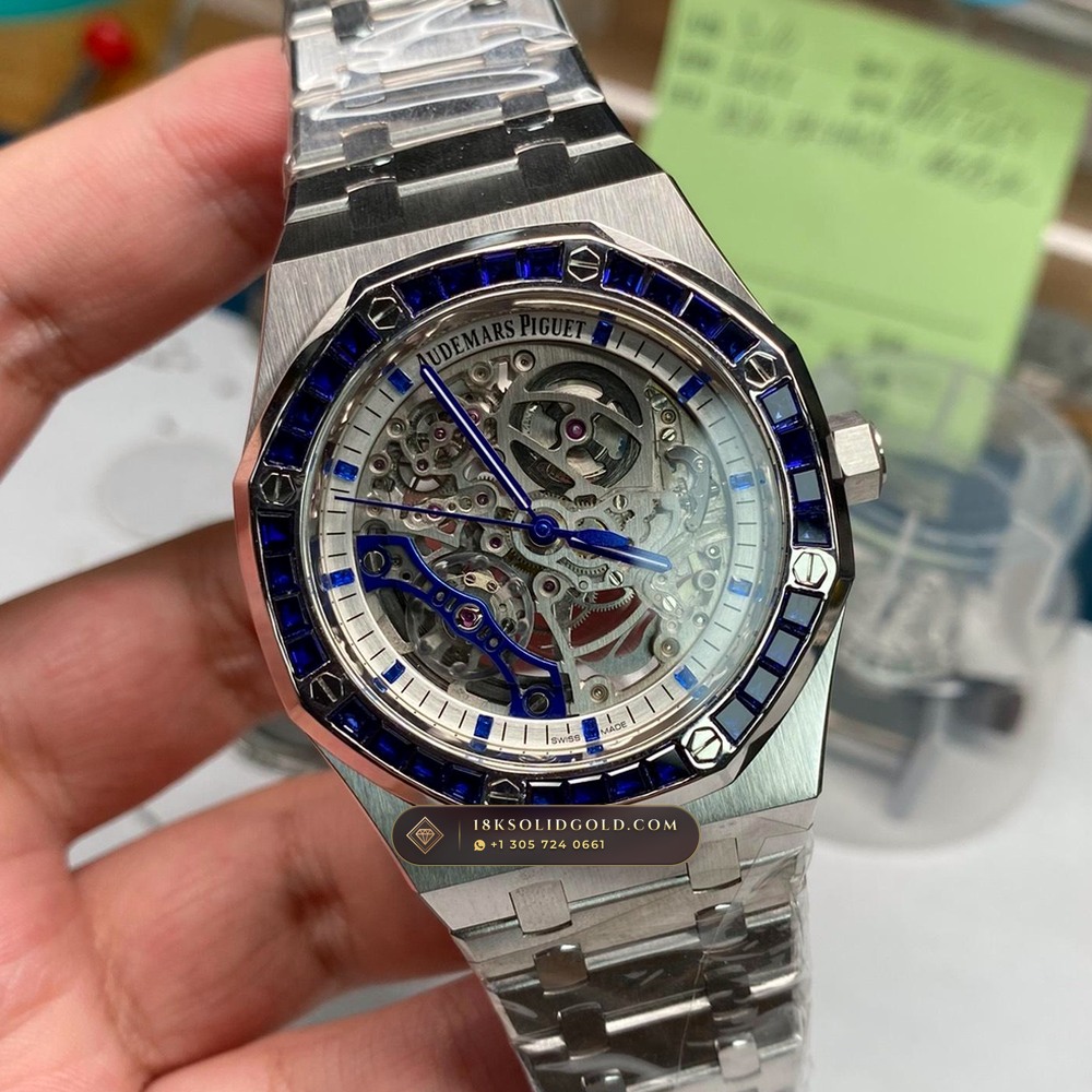 Audemars Piguet Royal Oak Double Balance Wheel Openworked 41mm 18K White Gold Reference 15412BC.SS.1220BC.02 — Hallmarked Edition — Studio Gallery Plate VIII in 18K White Gold Au750 (224.6g Verified Mass, Audemars Piguet Cal. 3132 Dual-Balance Openworked)