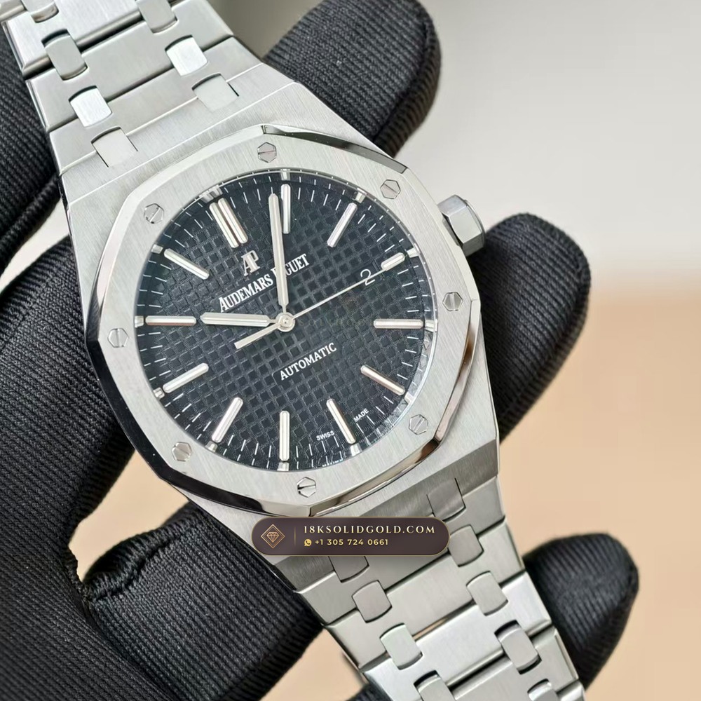 Audemars Piguet Royal Oak Selfwinding 41mm Authentic OEM Dial Deep Crystal Optics Reference 15400ST — Salon Edition angle 2