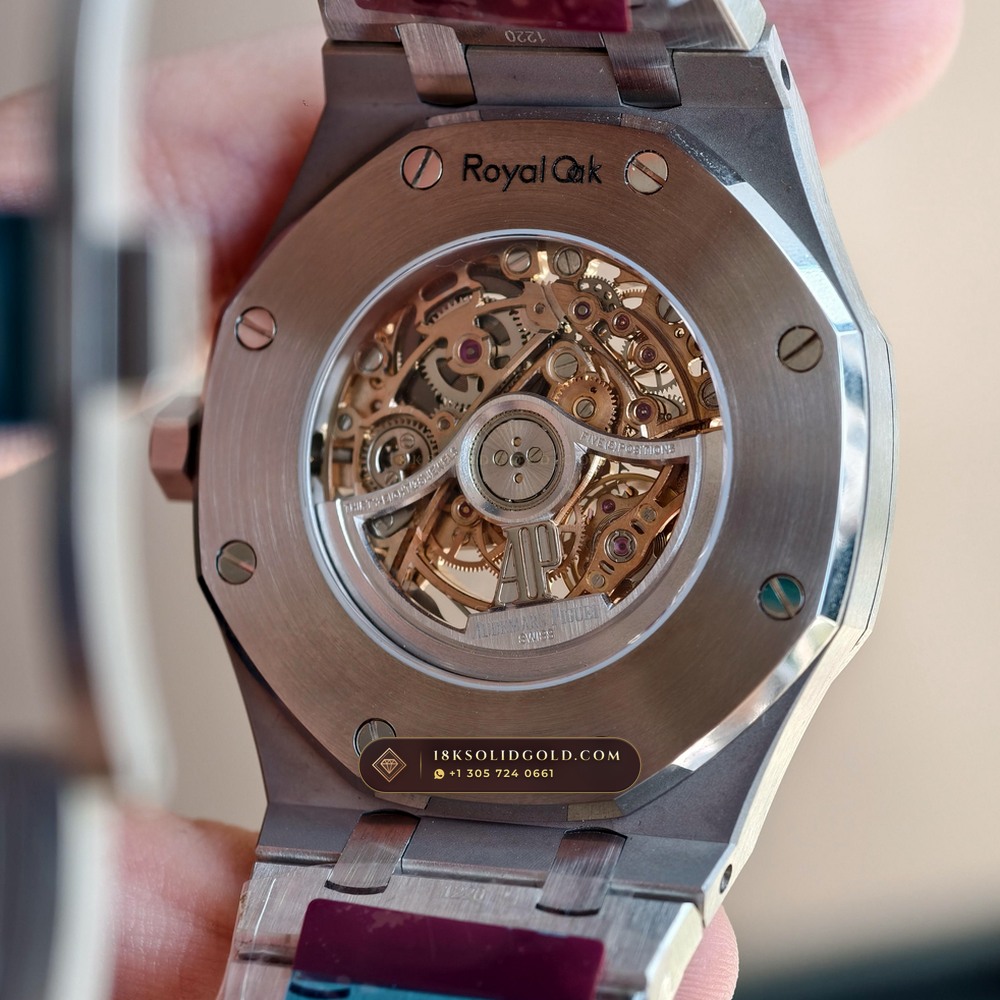 Audemars Piguet Royal Oak Double Balance Wheel Openworked 41mm Salmon Dial Reference 15407ST.OO.1220ST.02 — Salon Edition — Studio Gallery Plate VIII in 904L Stainless Steel Custom Architecture (162.1g Verified Mass, Audemars Piguet Cal. 3132 Dual-Balance Openworked)