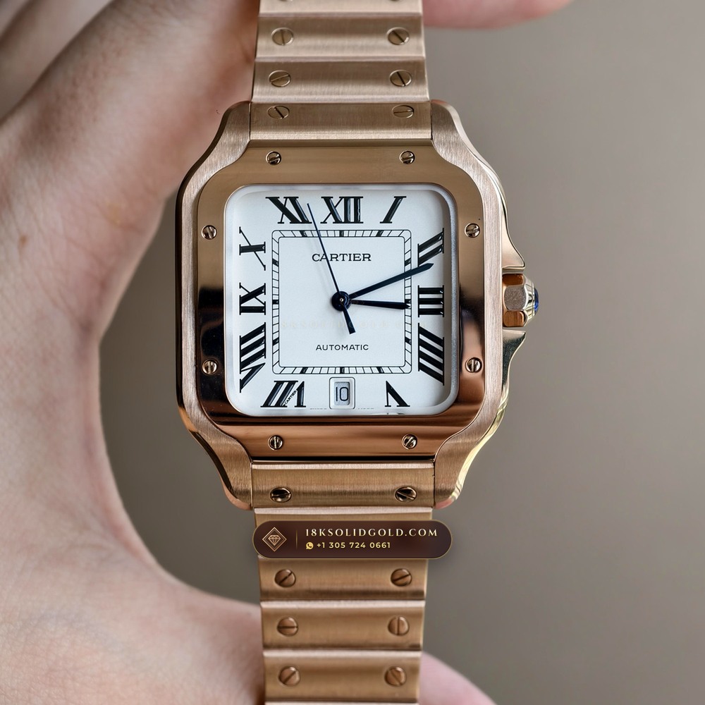 Cartier Santos de Cartier Large Full 18K Rose Gold Reference WGSA0028 — Hallmarked Edition