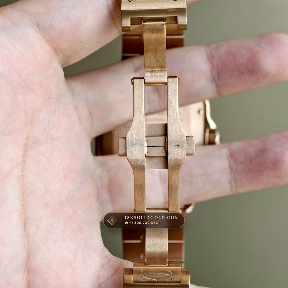 Cartier Santos de Cartier Large Full 18K Rose Gold Reference WGSA0028 — Hallmarked Edition — Studio Gallery Plate IX in 18K Rose Gold Au750 (178.1g Verified Mass, Cartier Manufacture Cal. 1847 MC / Skeleton Cal. 9611 MC)