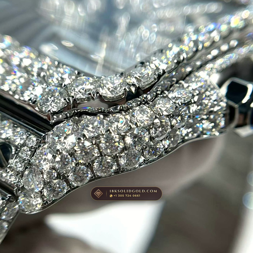 Cartier Santos de Cartier Large Skeleton Full VVS Diamond Pave Reference WHSA0015 — Salon Edition — Studio Gallery Plate IX in 904L Stainless Steel Custom Architecture (115.9g Verified Mass, Cartier Manufacture Cal. 1847 MC / Skeleton Cal. 9611 MC)